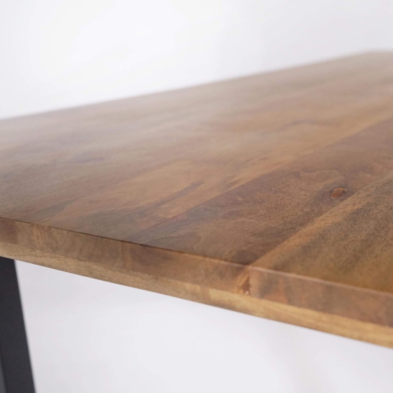 Eettafel in massief mangohout en metaal 200 cm – Kansas