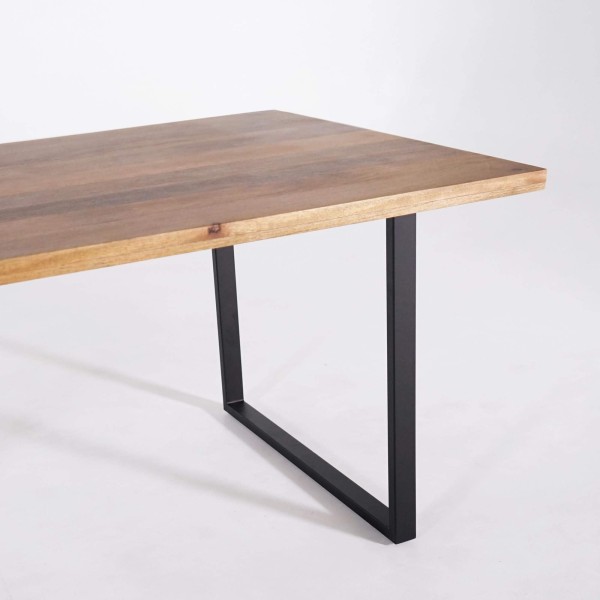 Eettafel in massief mangohout en metaal 200 cm – Kansas