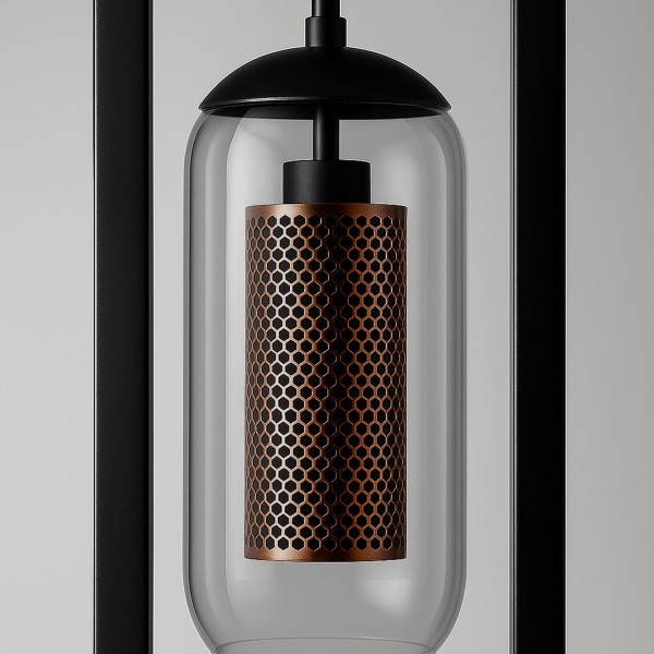 Staande lamp voor de salon met handgeblazen rookglazen lampenkappen – Brila