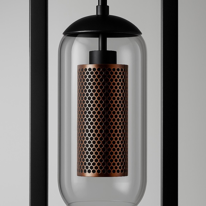 Staande lamp voor de salon met handgeblazen rookglazen lampenkappen – Brila