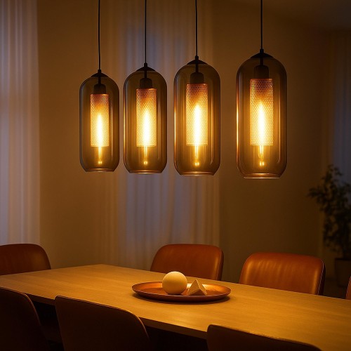 Hanglamp met mondgeblazen...