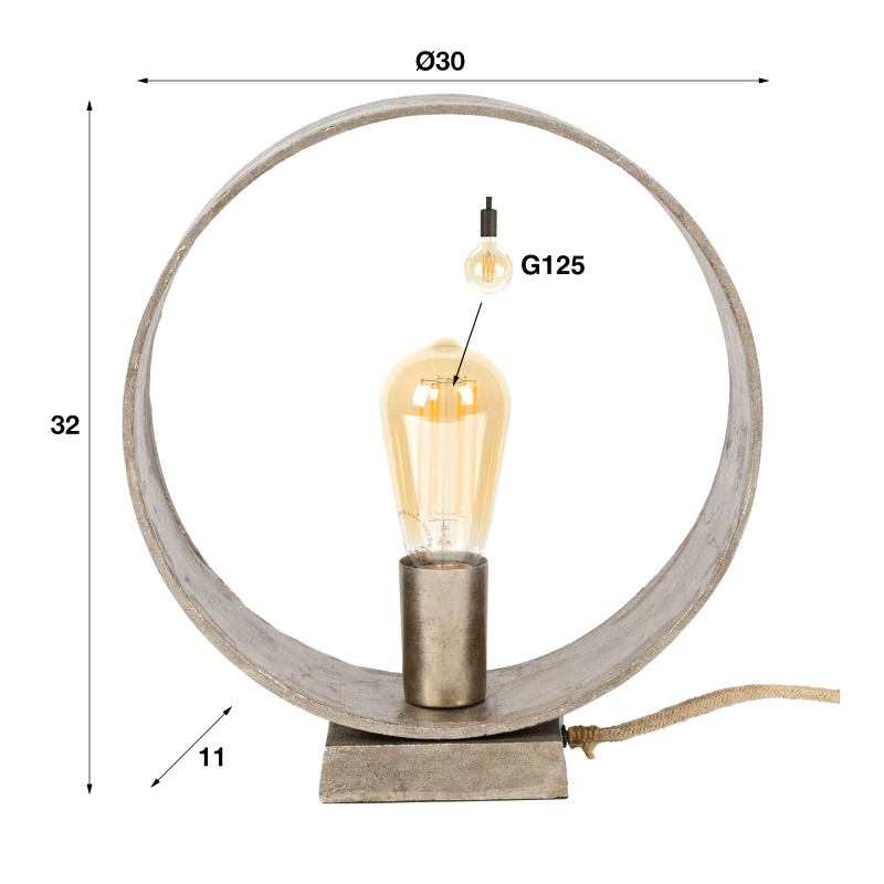 Industriële metalen tafellamp – Osmo