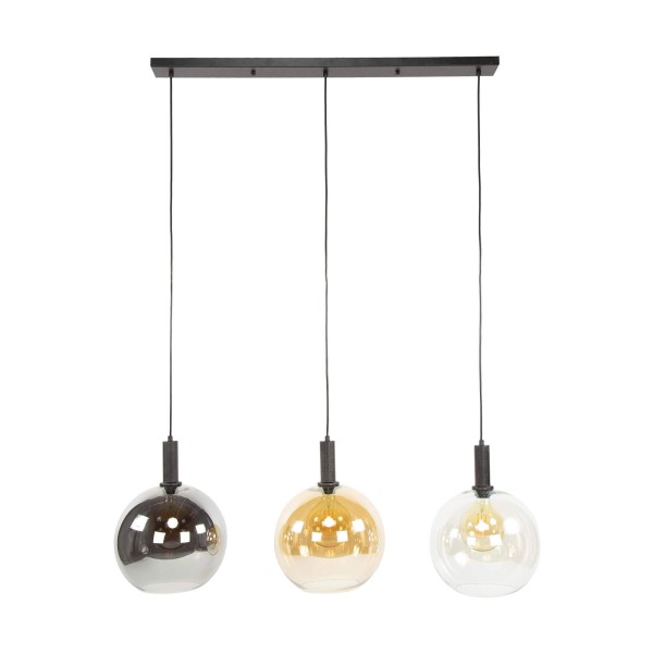 Hanglamp met driekleurige glazen bolvormige kappen – Sfera