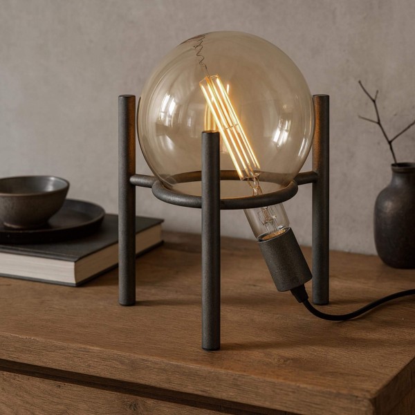 Industriële tafellamp in verouderd zilver – Saturn