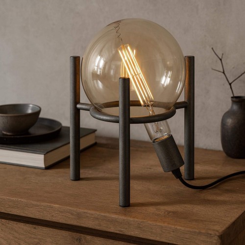 Industriële tafellamp in verouderd zilver – Saturn