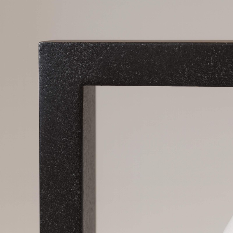 Tafellamp in industriële stijl van metaal met glazen lampenkappen – Caleo