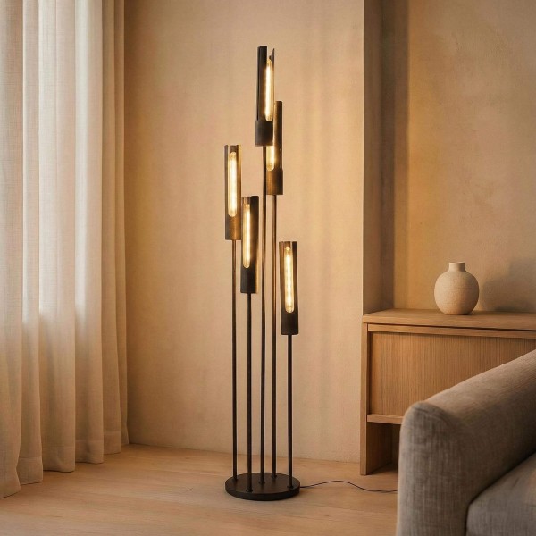 Design LED-vloerlamp in zwart metaal – Nova