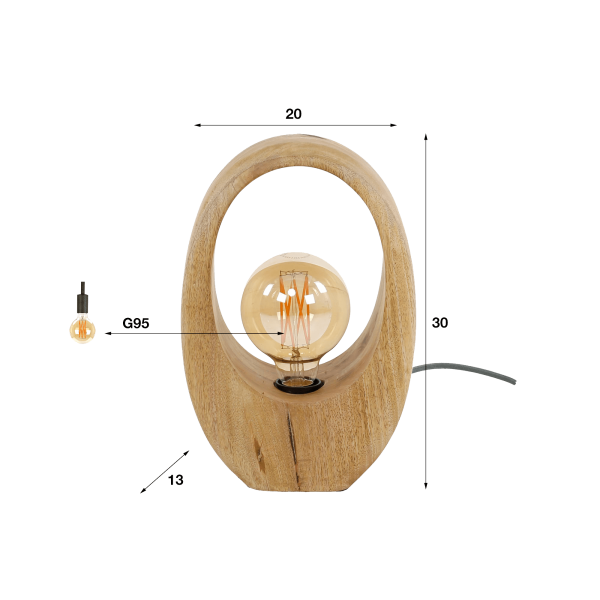 Tafellamp in massief mangohout – Oro