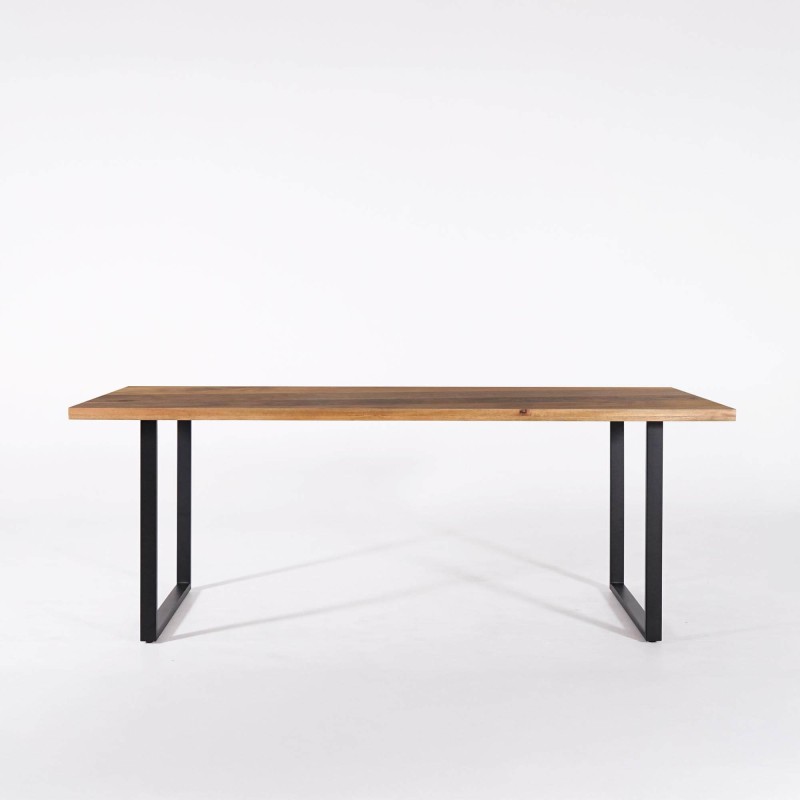 Eettafel in massief mangohout en metaal 200 cm – Kansas