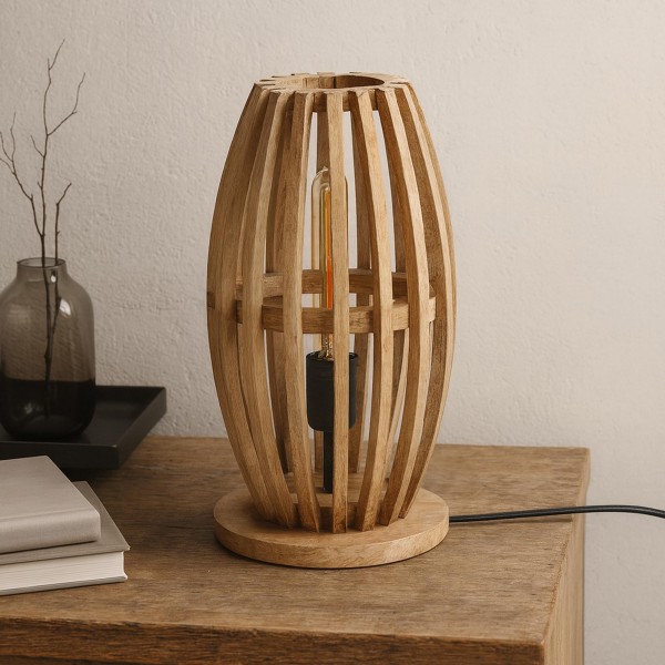 Staande vloerlamp in massief mangohout – Arken