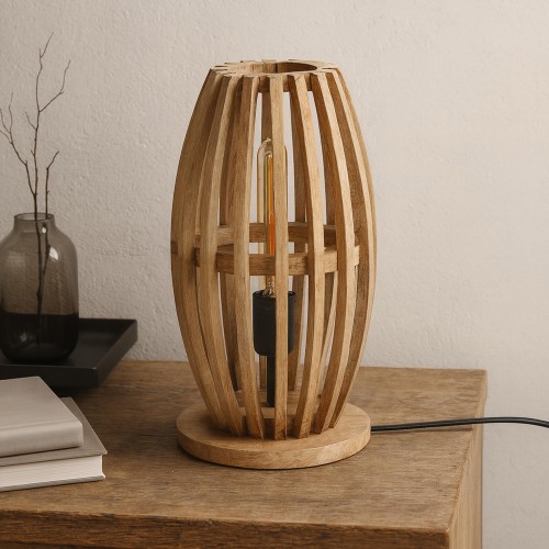 Staande vloerlamp in massief mangohout – Arken