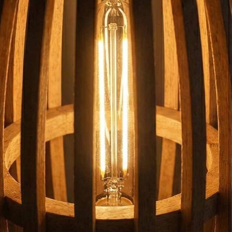 Staande vloerlamp in massief mangohout – Arken