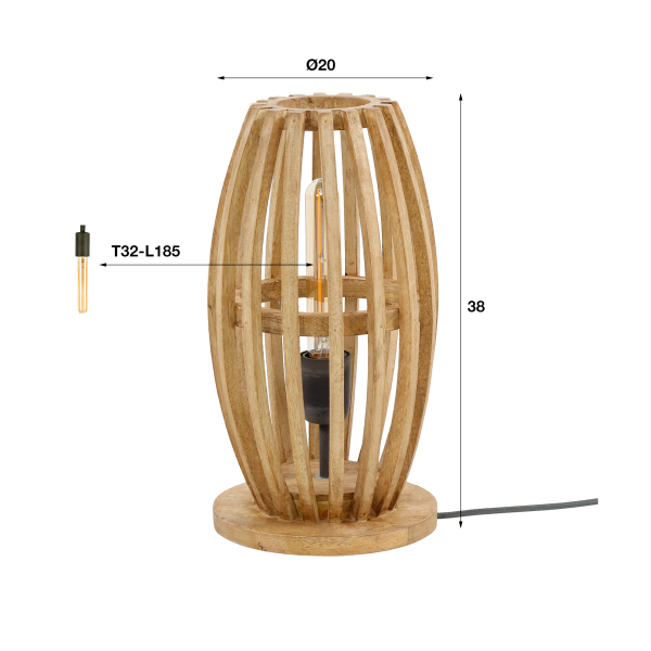 Staande vloerlamp in massief mangohout – Arken