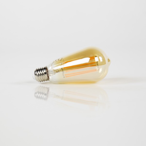 LED-filamentlamp druppelvorm 14 cm (E27), amberkleurig glas [ST64]