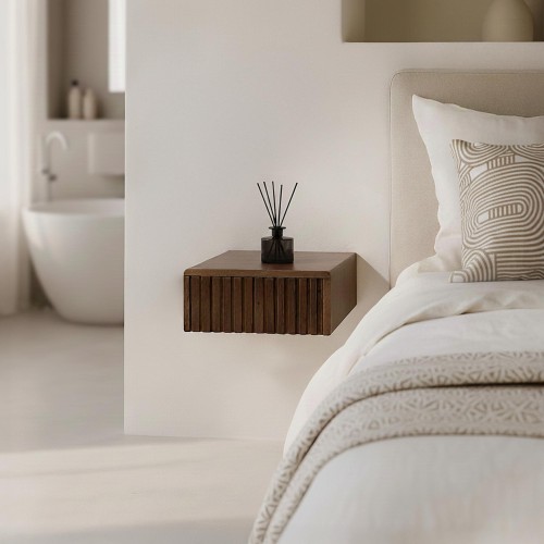 Wandhangende nachttafel in massief acaciahout (set van 2) – Nest