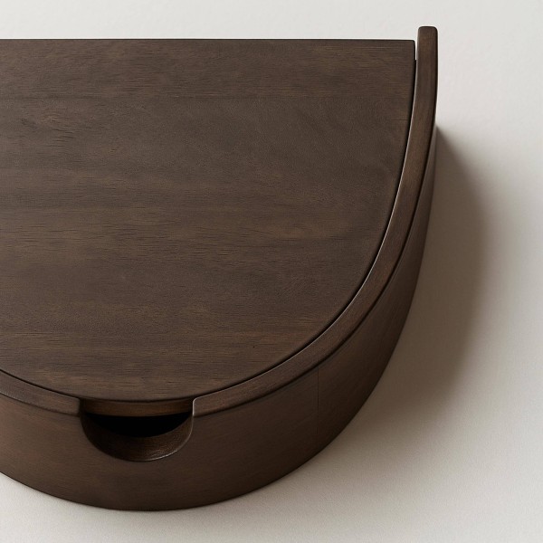 Zwevend nachtkastje in massief acaciahout (set van 2) – Nocte