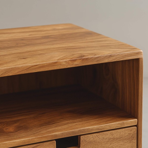 Zwevend nachtkastje in massief hout (set van 2) – Flat XS