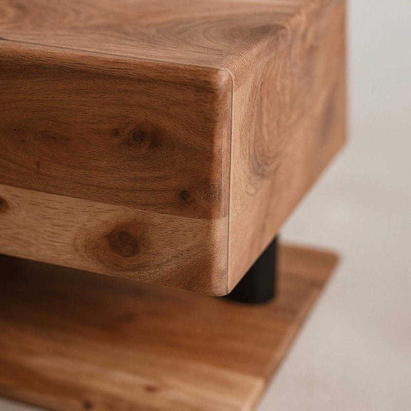 Zwevend nachtkastje in massief acaciahout – Shelve