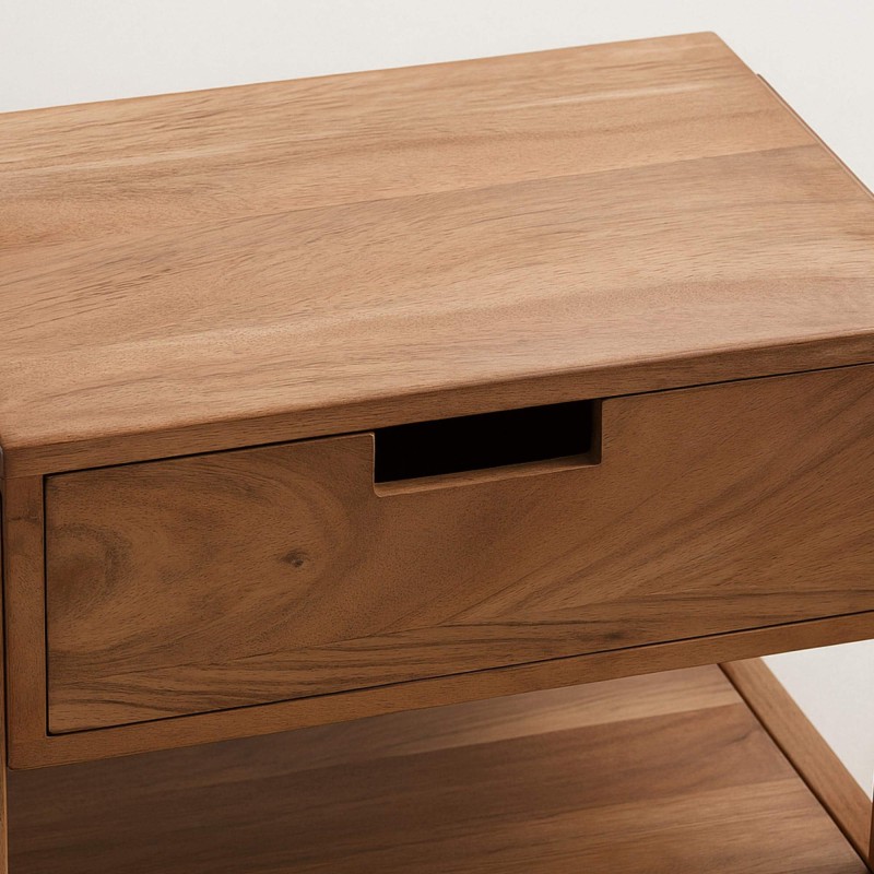 Zwevend nachtkastje in massief acaciahout – Silent