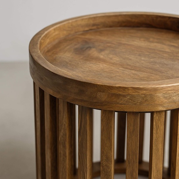 Bijzettafel in massief mangohout (set van 2) – Tweak