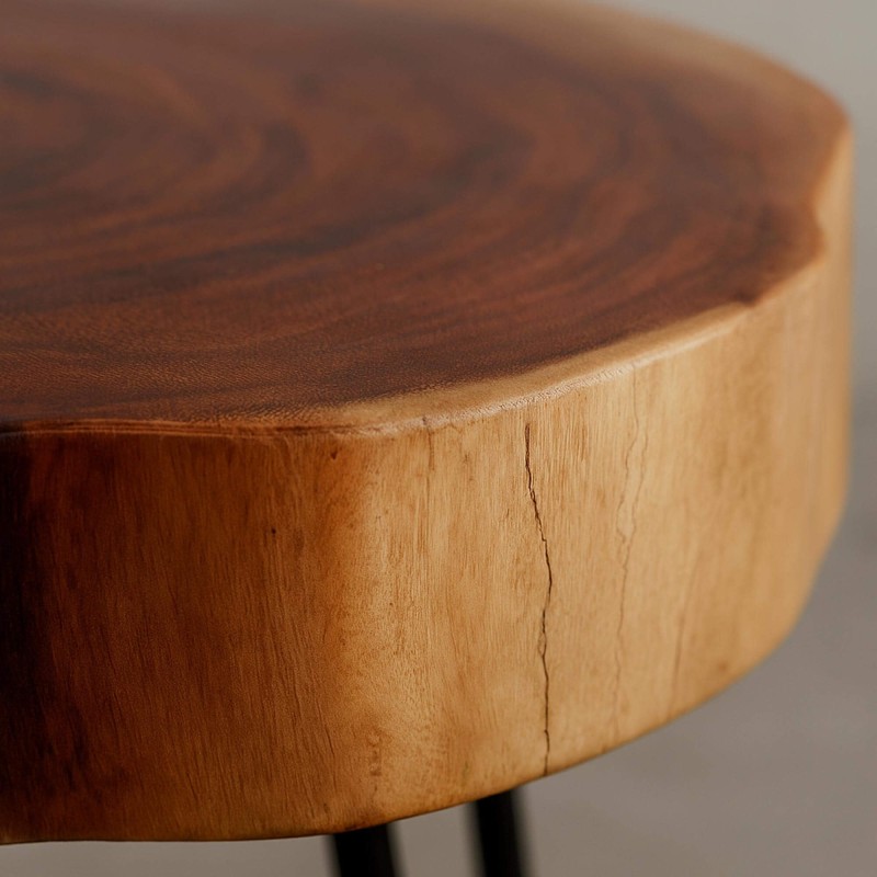 Bijzettafel in massief acaciahout (set van 2) – Trunk