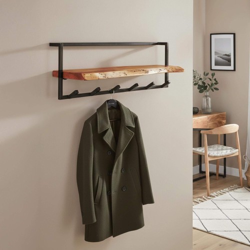 Wandkapstok met plank in massief hout – Solis