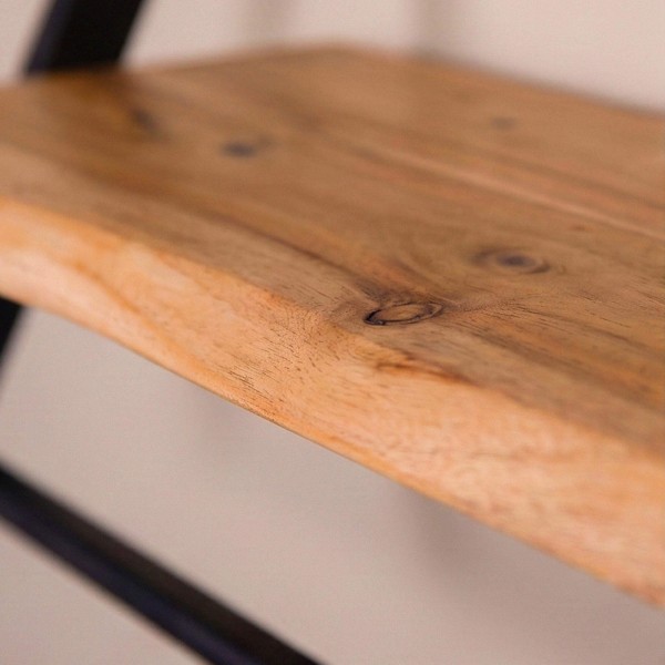 Wandkapstok in metaal met plank in massief hout – Lean