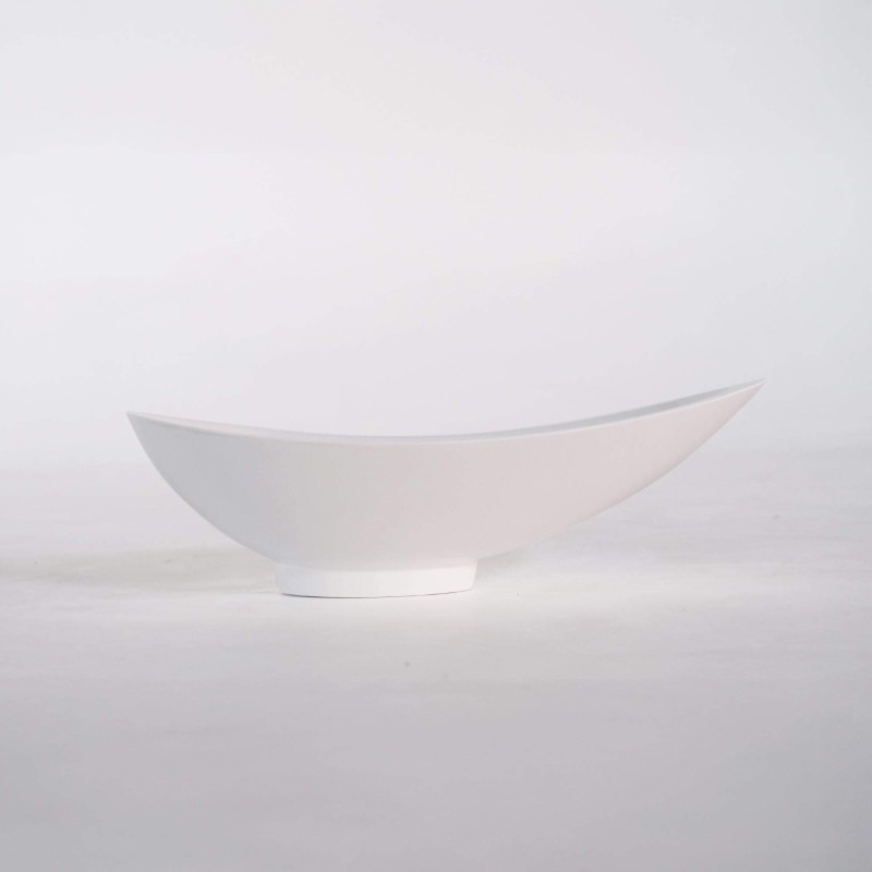 Ronde keramische waskom, glanzend wit – Bora