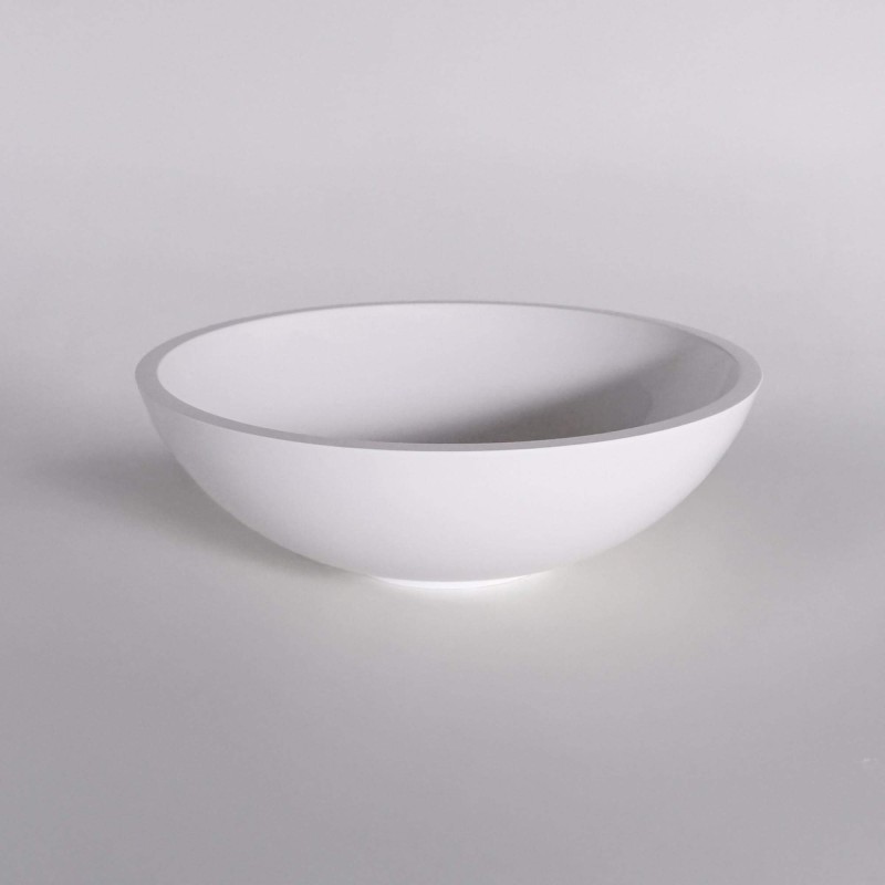 Opbouw waskom van keramiek, glanzend wit – Bora