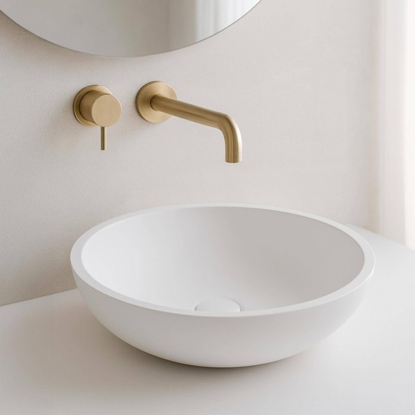 Opbouw waskom van keramiek, glanzend wit – Ida