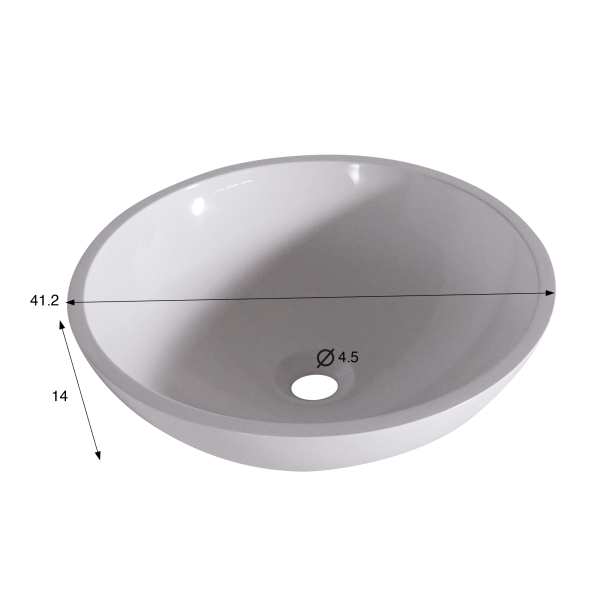 Opbouw waskom van keramiek, glanzend wit – Bora