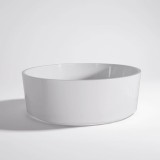 Ronde opbouw waskom van keramiek, glanzend wit – Rundo