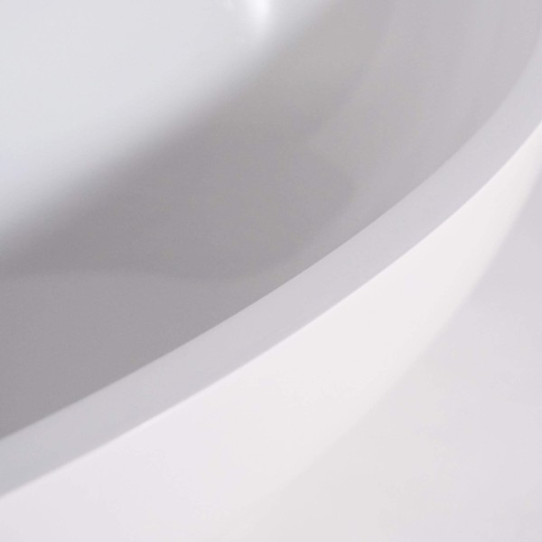 Ovale opbouw waskom van keramiek, glanzend wit – Vase