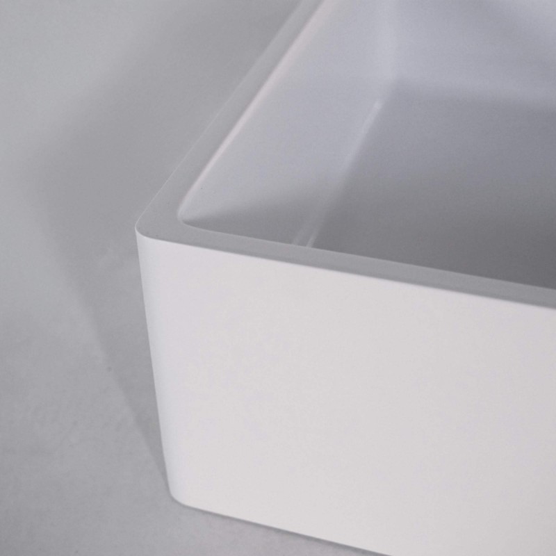 Opbouw waskom van keramiek, mat wit – Nova