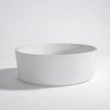Ronde keramische waskom, mat wit – Rundo