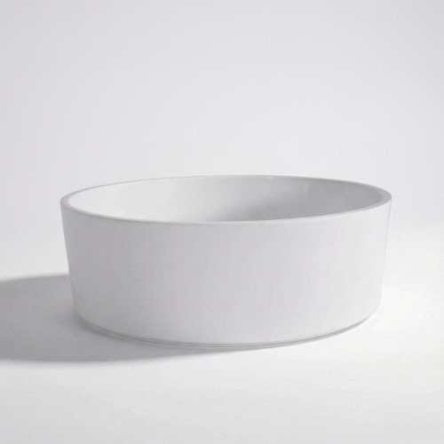 Ronde keramische waskom, mat wit – Rundo