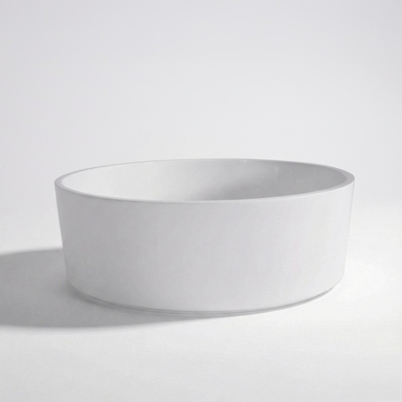 Ronde keramische waskom, mat wit – Rundo