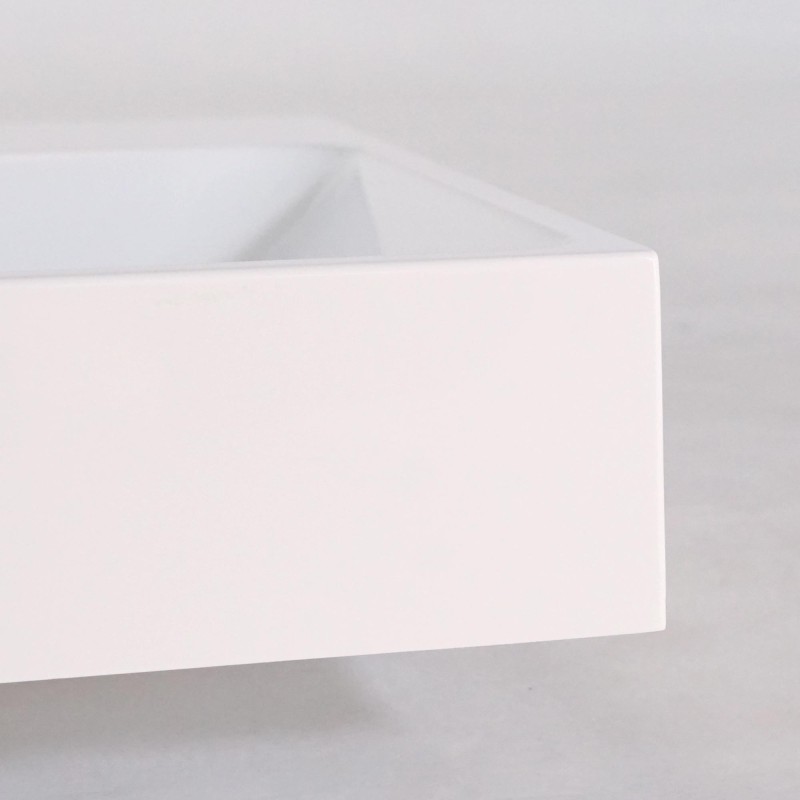 Keramische badkamerwastafel, mat wit – Anna