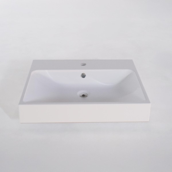 Keramische badkamerwastafel, mat wit – Anna