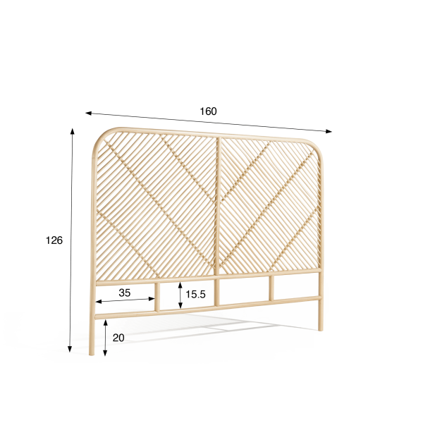 Hoofdbord 160 cm in riet (rotan) – Weava