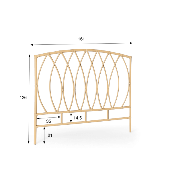 Hoofdbord 160 cm in riet (rotan) – Artis