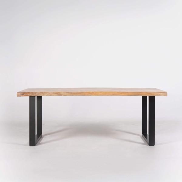 Massief houten tafel met metalen poten 200 cm - Rustik