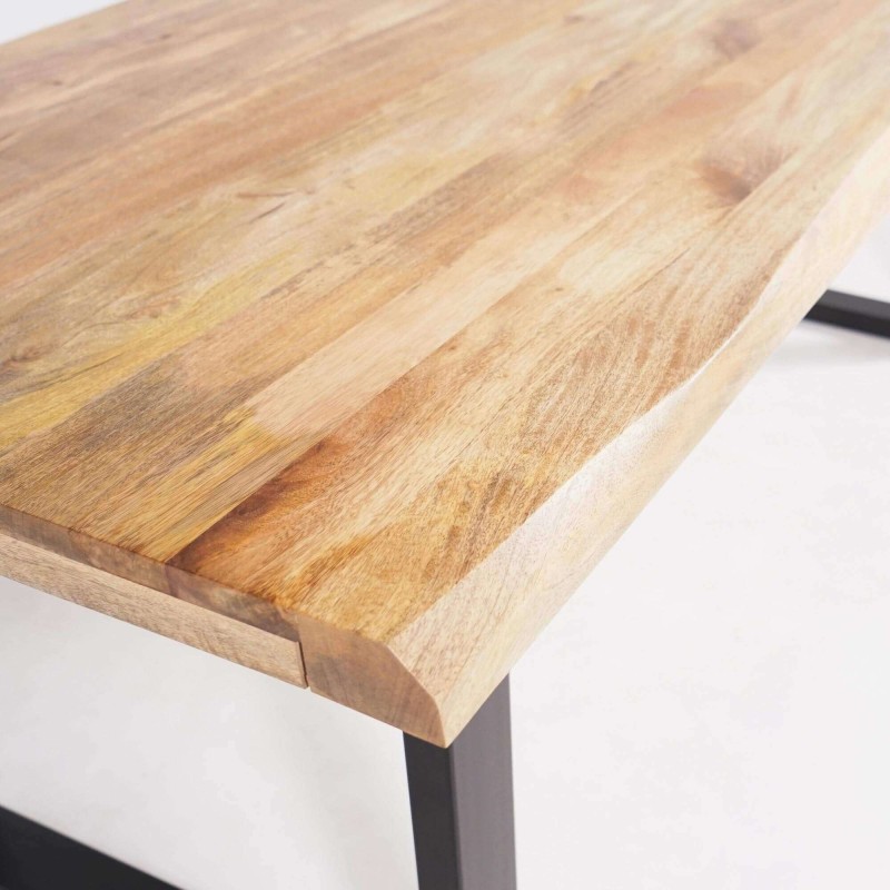 Massief houten tafel met metalen poten 200 cm - Rustik