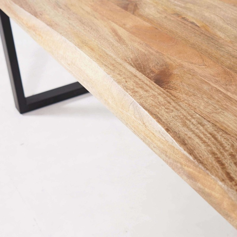 Massief houten tafel met metalen poten 200 cm - Rustik