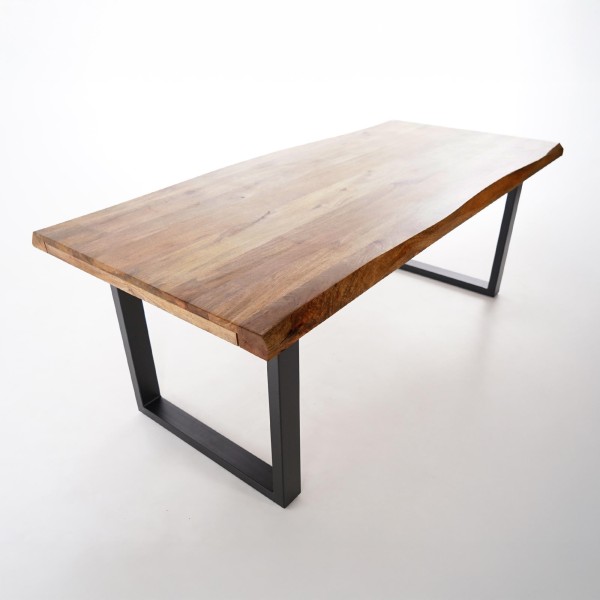 Massief houten tafel met metalen poten 200 cm - Rustik