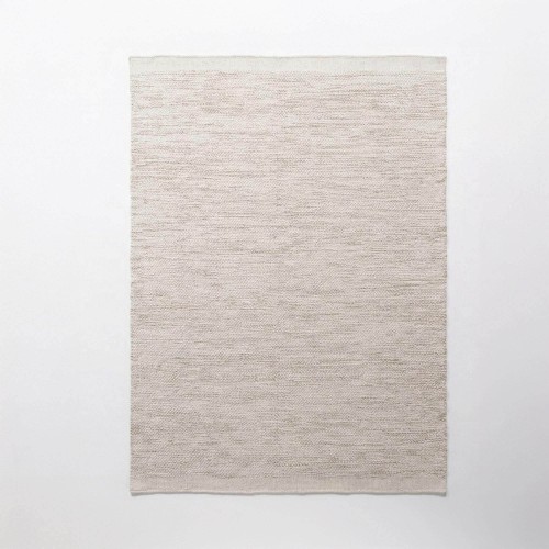 Wollen en katoenen tapijt 140x200 cm, beige - Elowen