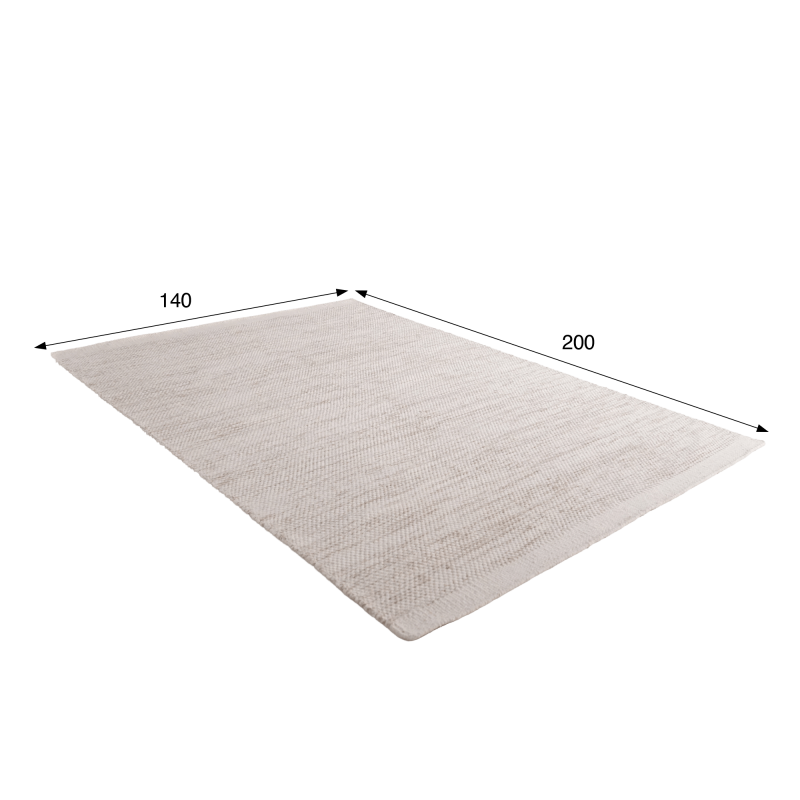 Wollen en katoenen tapijt 140x200 cm, beige - Elowen