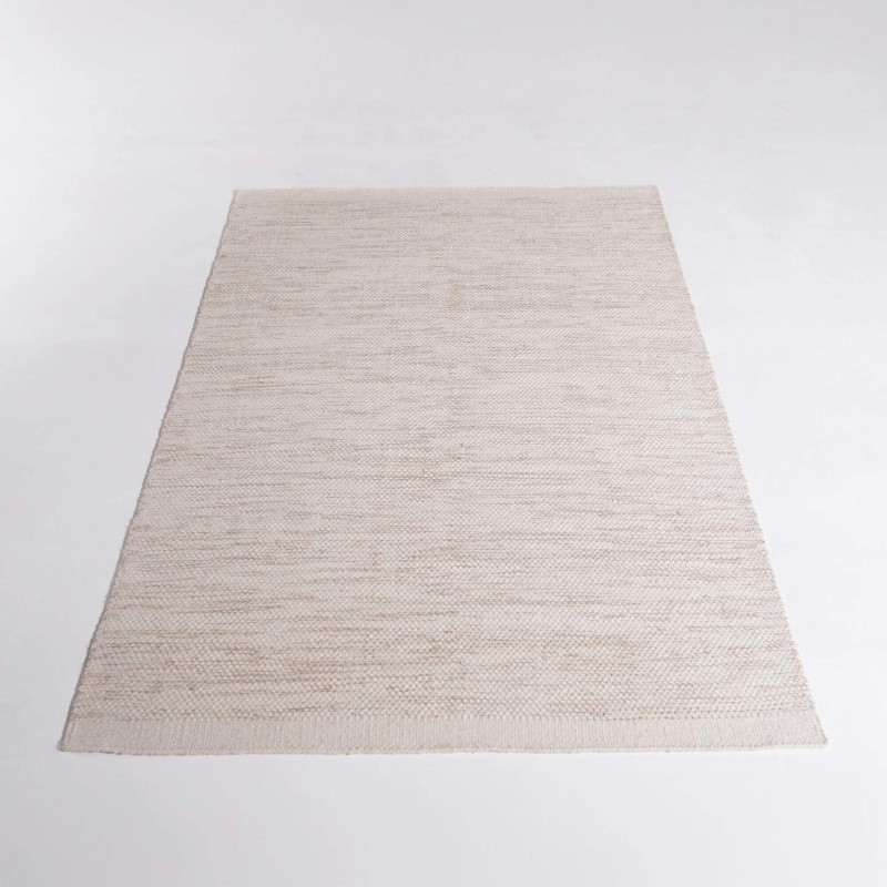 Wollen en katoenen tapijt 250x350 cm, beige - Elowen