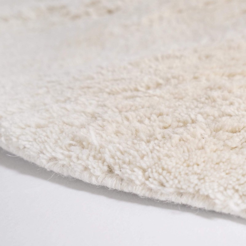 Wollen tapijt 150x150 cm, wit - Handa