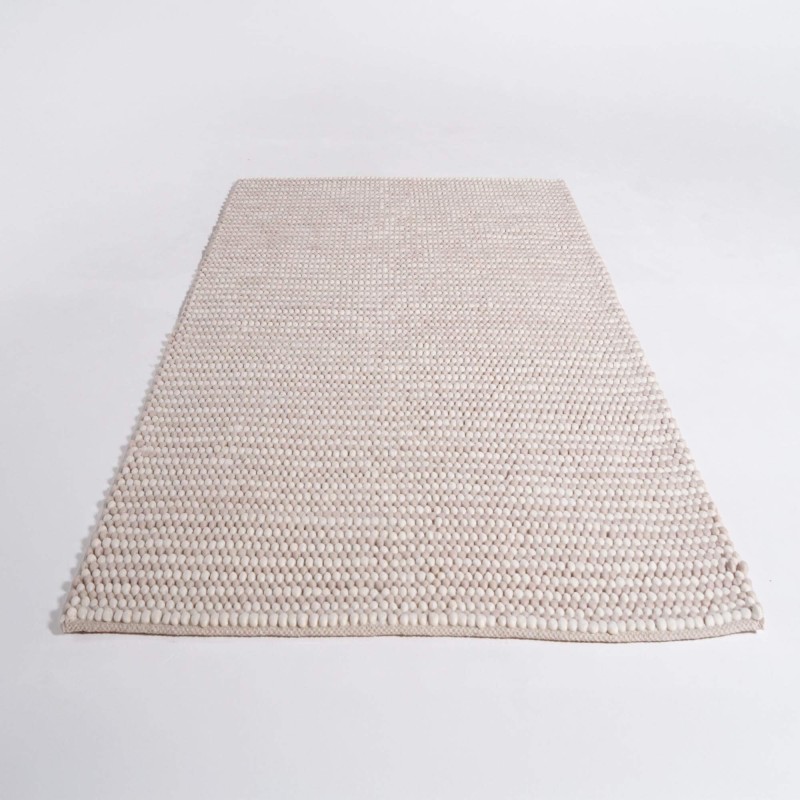 Wollen en katoenen tapijt 140x200 cm, wit-beige - Tessa